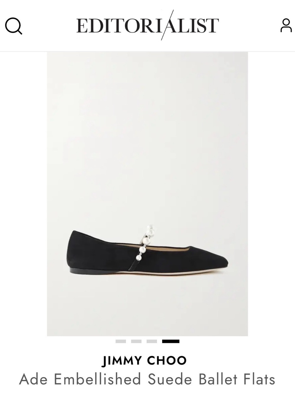 Jimmy Choo Ade Embellished Suede Ballet Flats